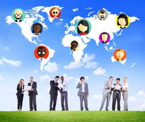 Canvas Print - Global Community World People Social Networking Concept