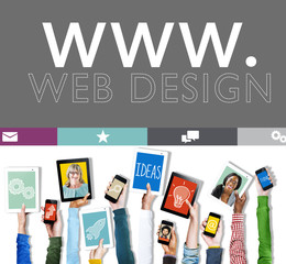 Wall Mural - Web Design Web WWW Development Internet Media Creative Concept