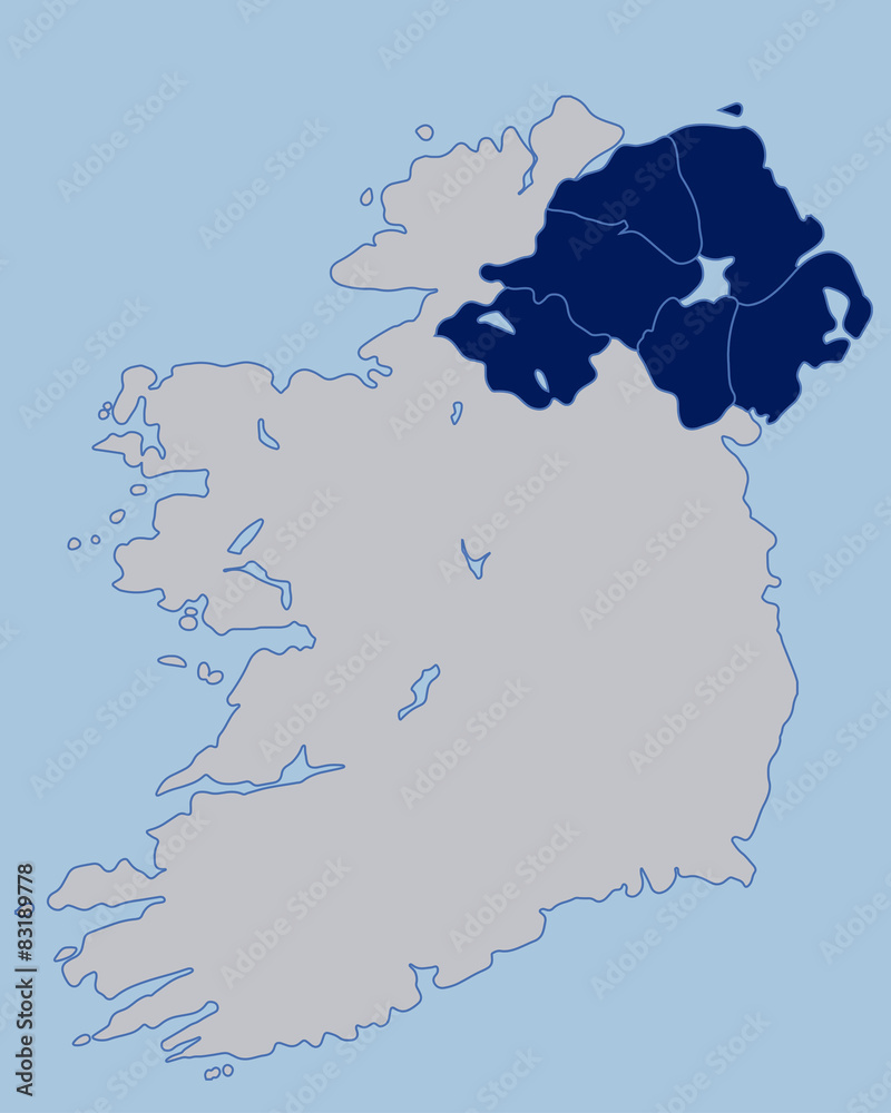 Blank Map of Northern Ireland Stock Vector | Adobe Stock
