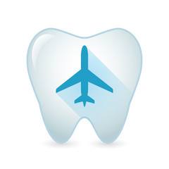 Poster - Tooth icon with a plane