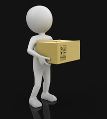 Poster - Man and package (clipping path included)