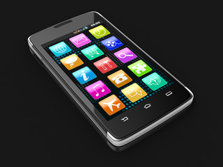 Poster - Touchscreen smartphone (clipping path included)