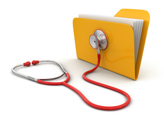 Poster - Folder and stethoscope (clipping path included)