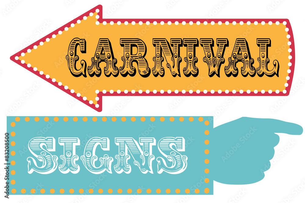 Carnival sign template direction signs Stock Vector | Adobe Stock
