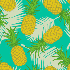 Wall Mural - Abstract seamless pineapple pattern.vector illustration.