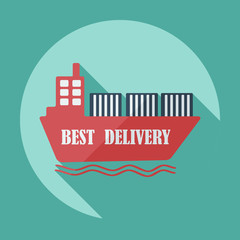 Flat modern design with shadow icons ship delivery