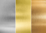 Fototapeta  - high quality silver, gold and bronze metal textures