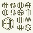 Set 2 template letters to create a monogram of three letters 