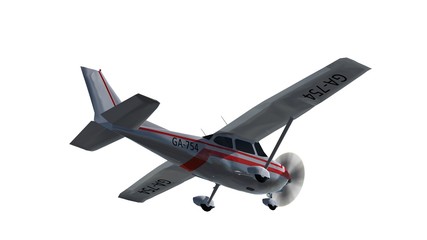 most popular single propeller light aircraft isolated