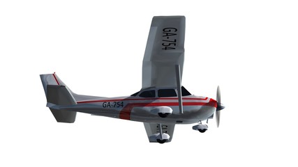 Wall Mural - most popular single propeller light aircraft isolated