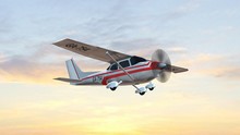 Most Popular Single Propeller Light Aircraft Fly In The Sunset