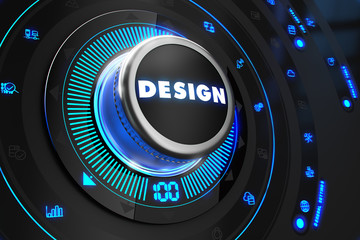 Wall Mural - Design Controller on Black Control Console.