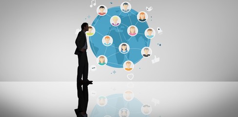 Poster - Composite image of businessman standing