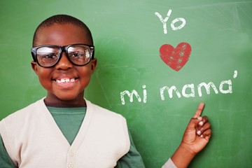 Poster - Composite image of cute pupil pointing