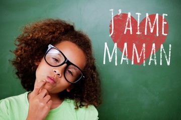 Poster - Composite image of cute pupil thinking