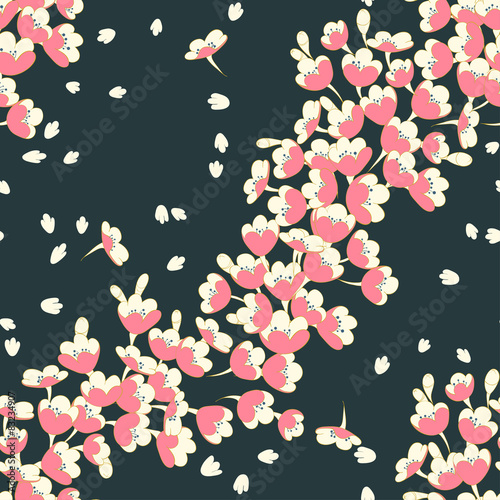 Stoffe zum Nähen Schöne Vektor Musterdesign mit Sakura Blumen