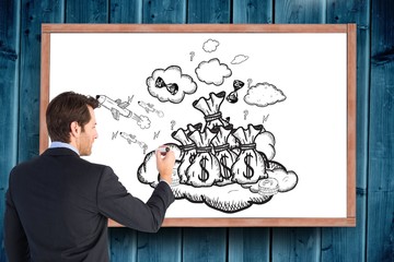 Poster - Businessman standing back to camera writing with marker
