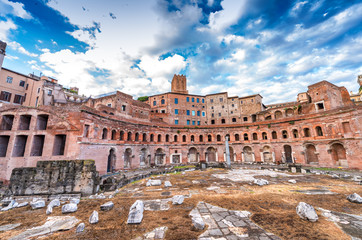 Wall Mural - Panoramic view on Trajan's Market, a part of the imperial forum