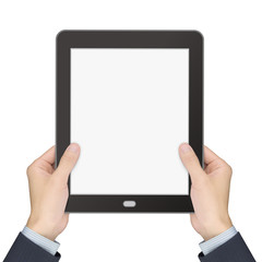 Wall Mural - business concept: man's hands holding a tablet