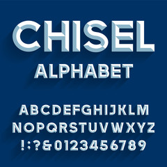 Poster - Chiseled Alphabet Vector Font