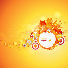 Wall Mural - Autumn leaves design elements 