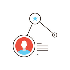 Poster - add social friend flat line icon concept