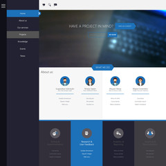 Canvas Print - flat website template for business, blured background,