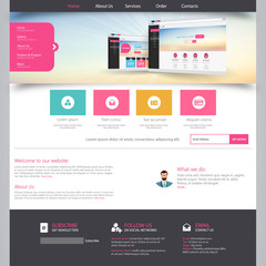 Fototapete - flat colorful website template design