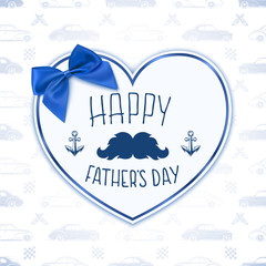 Wall Mural - Happy Fathers Day. Background with paper heart.