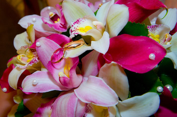 Wedding rings and flowers