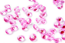 Pink Diamonds On White Background