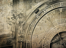 Detail Of The Prague Astronomical Clock , Vintage Image