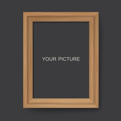 Wooden frame on a black background.