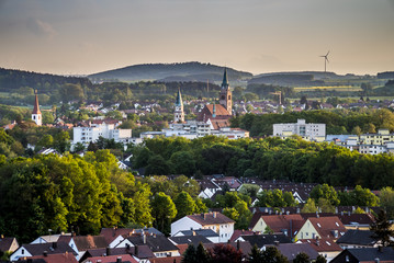 Neumarkt in der Oberpflalz in Bayern im Abendlicht