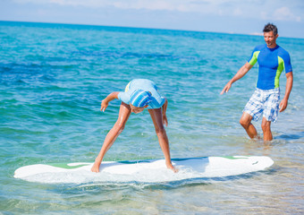 Canvas Print - Girl with surf