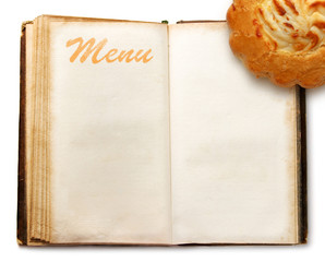 Wall Mural - Menu book with cake