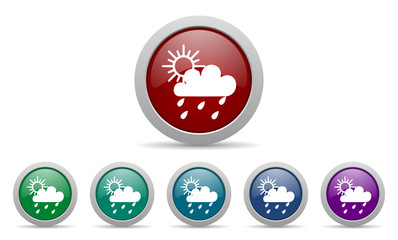 Poster - rain vector web icons set
