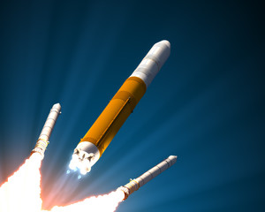 Wall Mural - solid rocket boosters separation