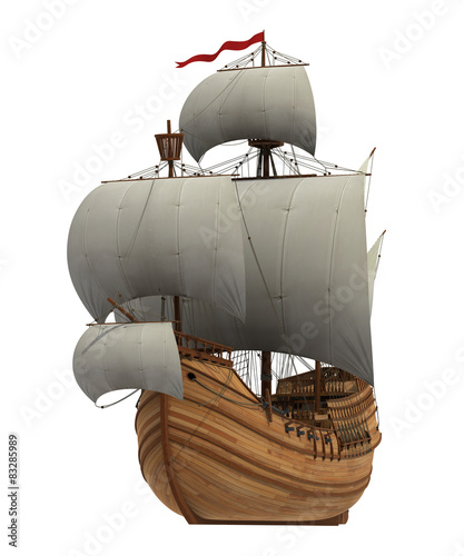 Caravel With White Sails