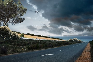 Poster - Composite image of graphic airplane
