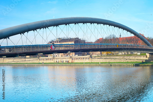 Modern footbridge, Krakow, ...
