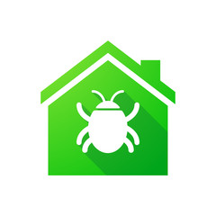 Poster - Green house icon with a bug