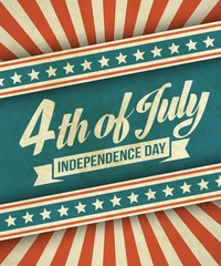 Wall Mural - Retro typography card Independence Day. Vector illustration