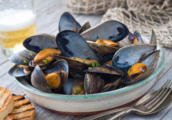 Steamed Mussels