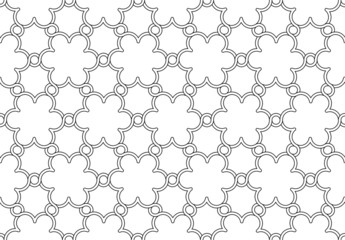 Poster - flowers pattern black and white ornament