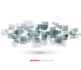 Poster - Gray shiny squares technical background. Vector 