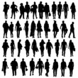 © dramaj - people walking silhouette vector black