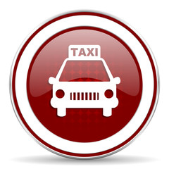 Poster - taxi red glossy web icon