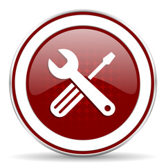 tools red glossy web icon