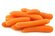 bunch of fresh carrots on a white background